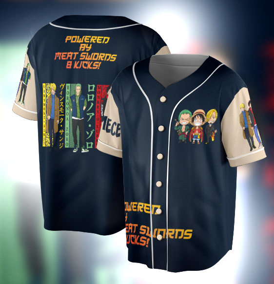 Chibi One Piece Jersey, Luffy, Zoro, Sanji, Anime Jersey