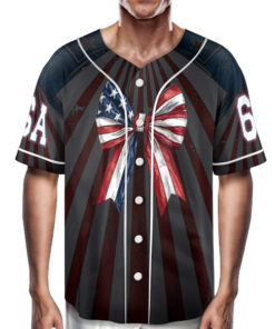 Alternative view of 4th of July Sublimation, Cowboy Western Vintage Jersey, 4th Of July Jersey