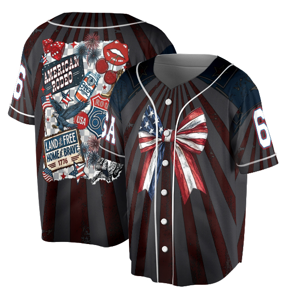 4th of July Sublimation, Cowboy Western Vintage Jersey, 4th Of July Jersey - Image 3