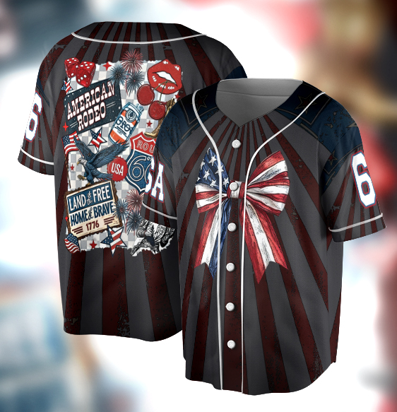 4th of July Sublimation, Cowboy Western Vintage Jersey, 4th Of July Jersey