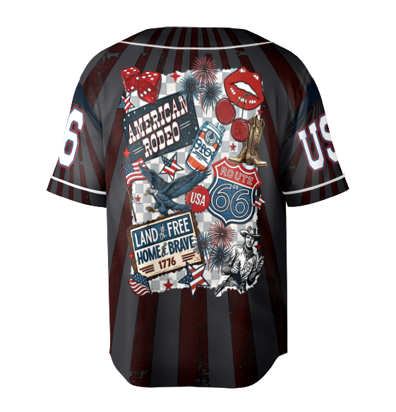 4th of July Sublimation, Cowboy Western Vintage Jersey, 4th Of July Jersey - Image 5