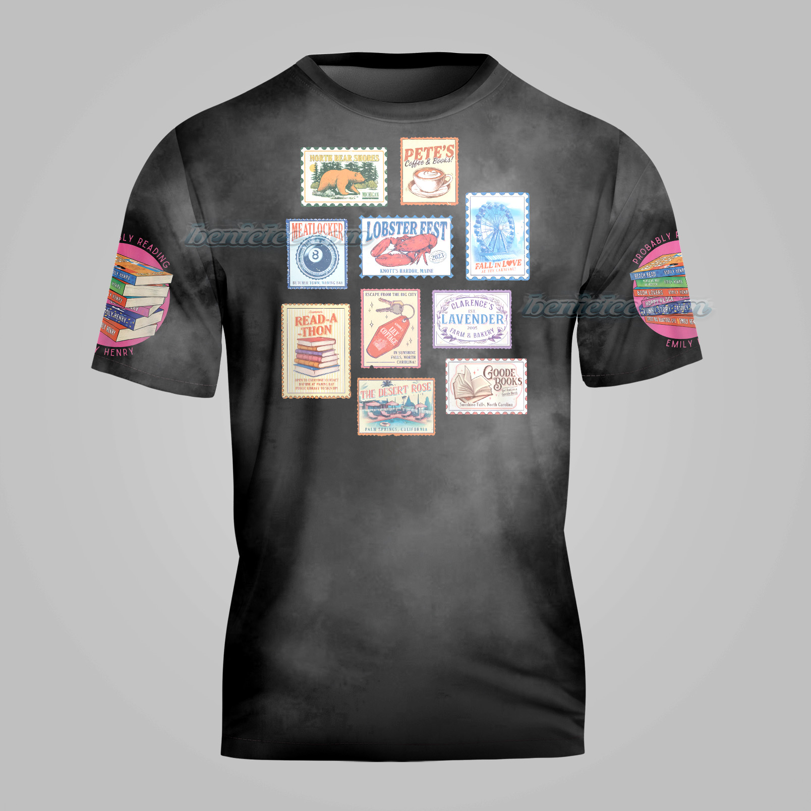 Vintage Emily Henry Books Stamp Jersey - Image 2