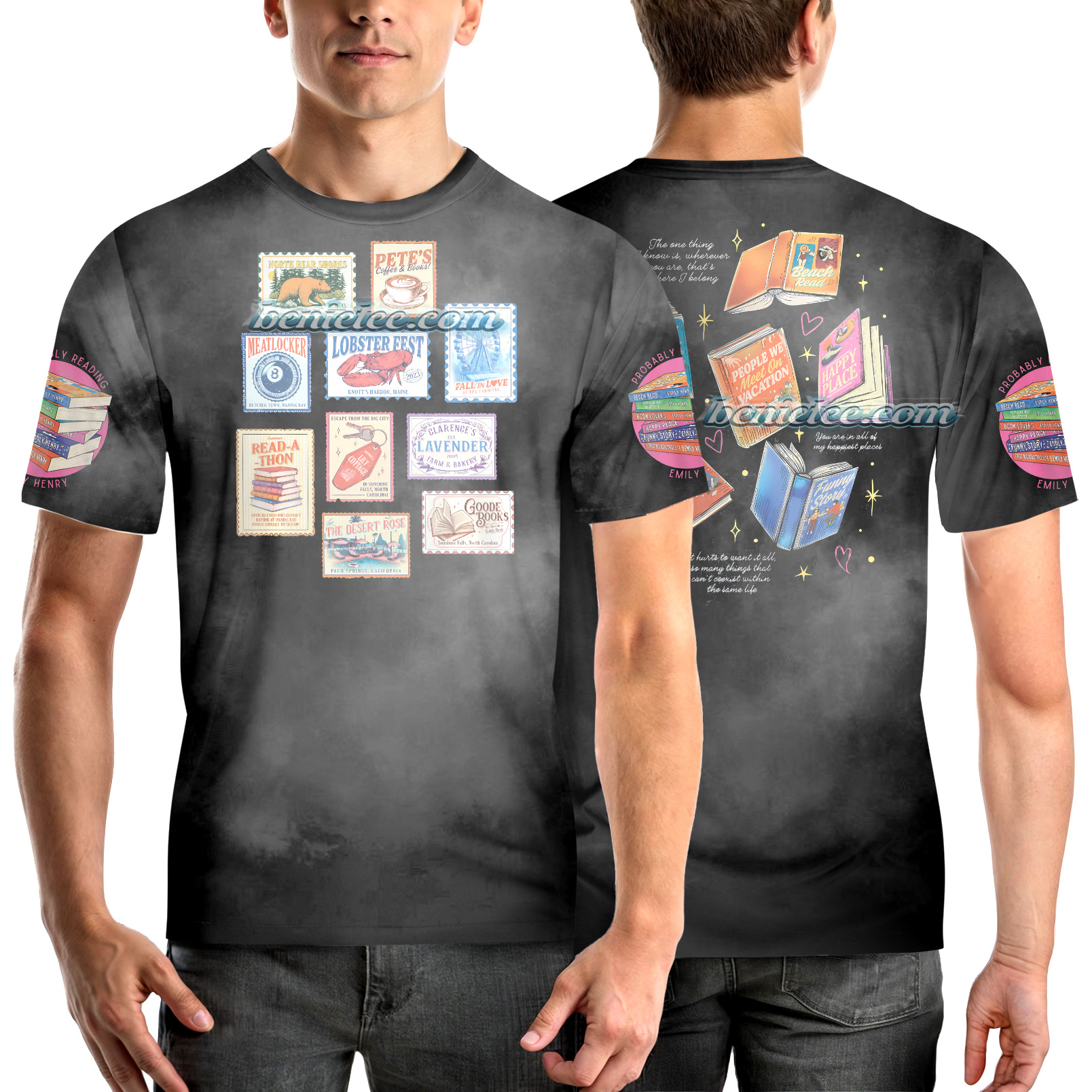 Vintage Emily Henry Books Stamp Jersey - Image 4