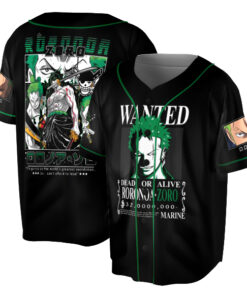 Alternative view of Roronoa Zoro One Piece Anime Jersey, Zoro Manga Shirt, Straw Hat Pirates