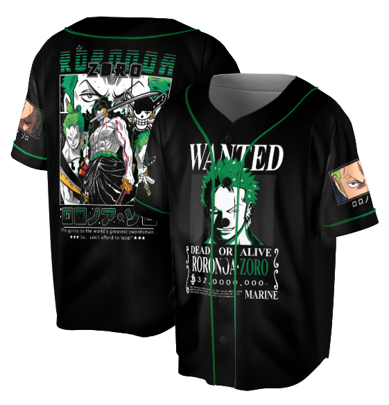 Roronoa Zoro One Piece Anime Jersey, Zoro Manga Shirt, Straw Hat Pirates - Image 2