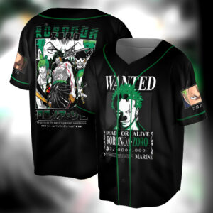 Roronoa Zoro One Piece Anime Jersey, Zoro Manga Shirt, Straw Hat Pirates