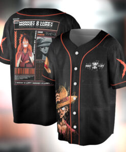 One Piece Jersey, Straw Hat Pirates Manga Jersey, Mera Mera no Mi Shirt