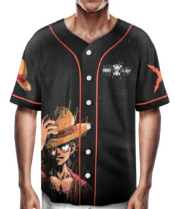 Alternative view of One Piece Jersey, Straw Hat Pirates Manga Jersey, Mera Mera no Mi Shirt