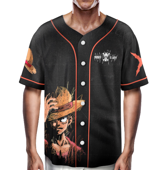 One Piece Jersey, Straw Hat Pirates Manga Jersey, Mera Mera no Mi Shirt - Image 2