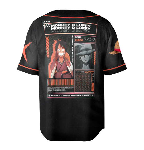 One Piece Jersey, Straw Hat Pirates Manga Jersey, Mera Mera no Mi Shirt - Image 3