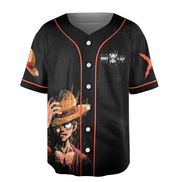 One Piece Jersey, Straw Hat Pirates Manga Jersey, Mera Mera no Mi Shirt - Image 5