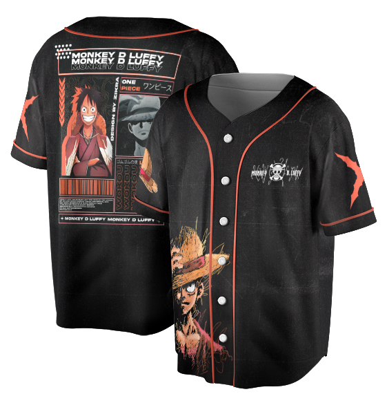 One Piece Jersey, Straw Hat Pirates Manga Jersey, Mera Mera no Mi Shirt - Image 7