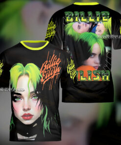Billie Eilish Tee 3D with Neon Green Hair
