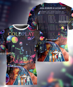 Vintage Coldplay T-Shirt 3D, Music of the Spheres Tour 2025 Shirt