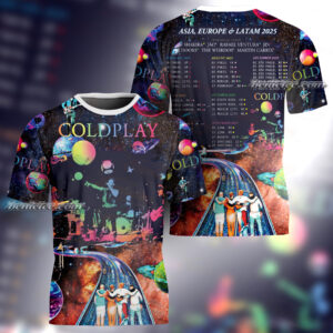 Vintage Coldplay T-Shirt 3D, Music of the Spheres Tour 2025 Shirt