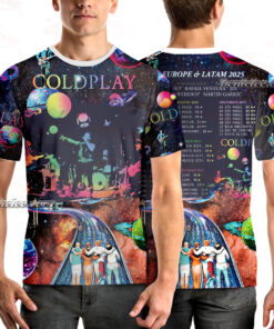 Alternative view of Vintage Coldplay T-Shirt 3D, Music of the Spheres Tour 2025 Shirt