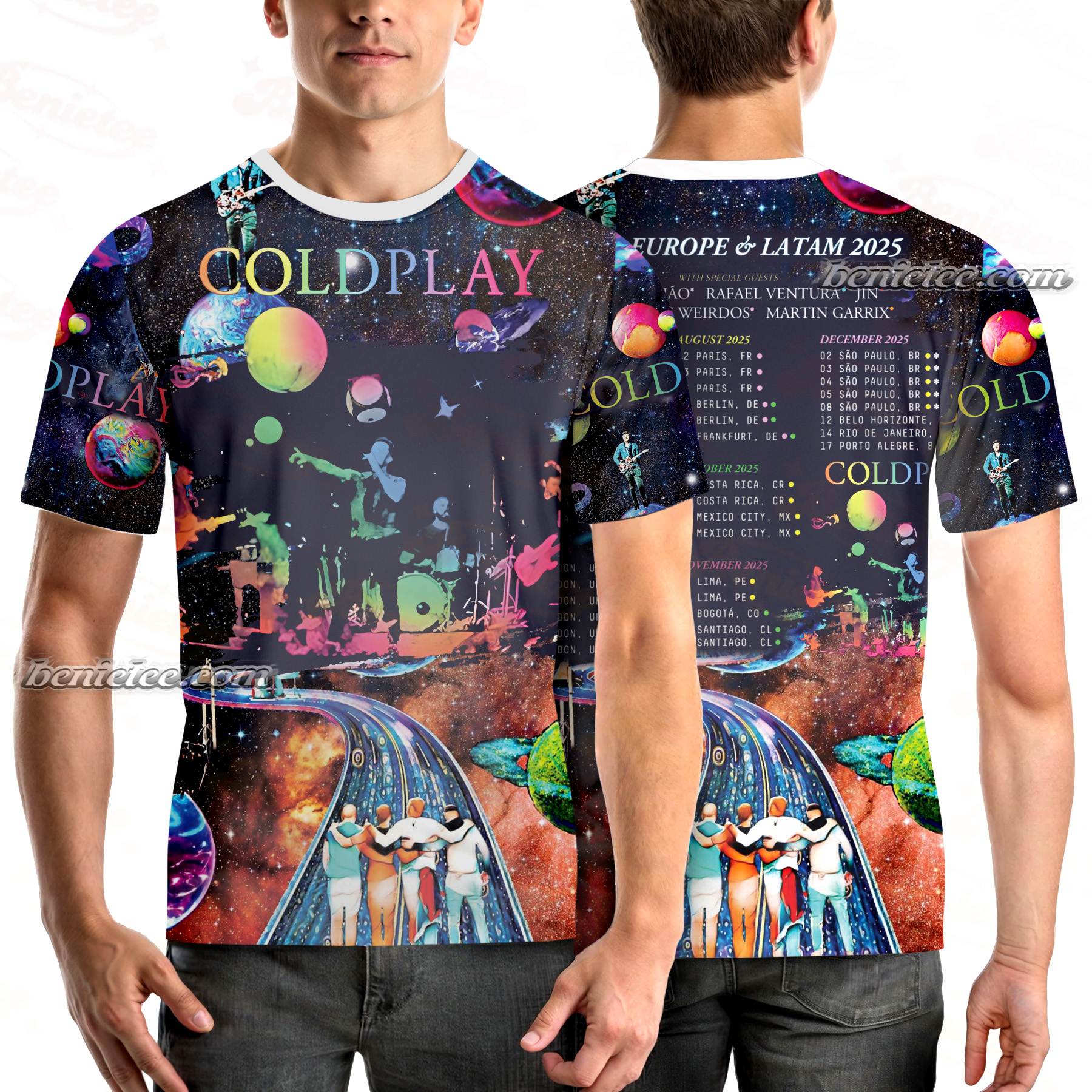 Vintage Coldplay T-Shirt 3D, Music of the Spheres Tour 2025 Shirt - Image 2