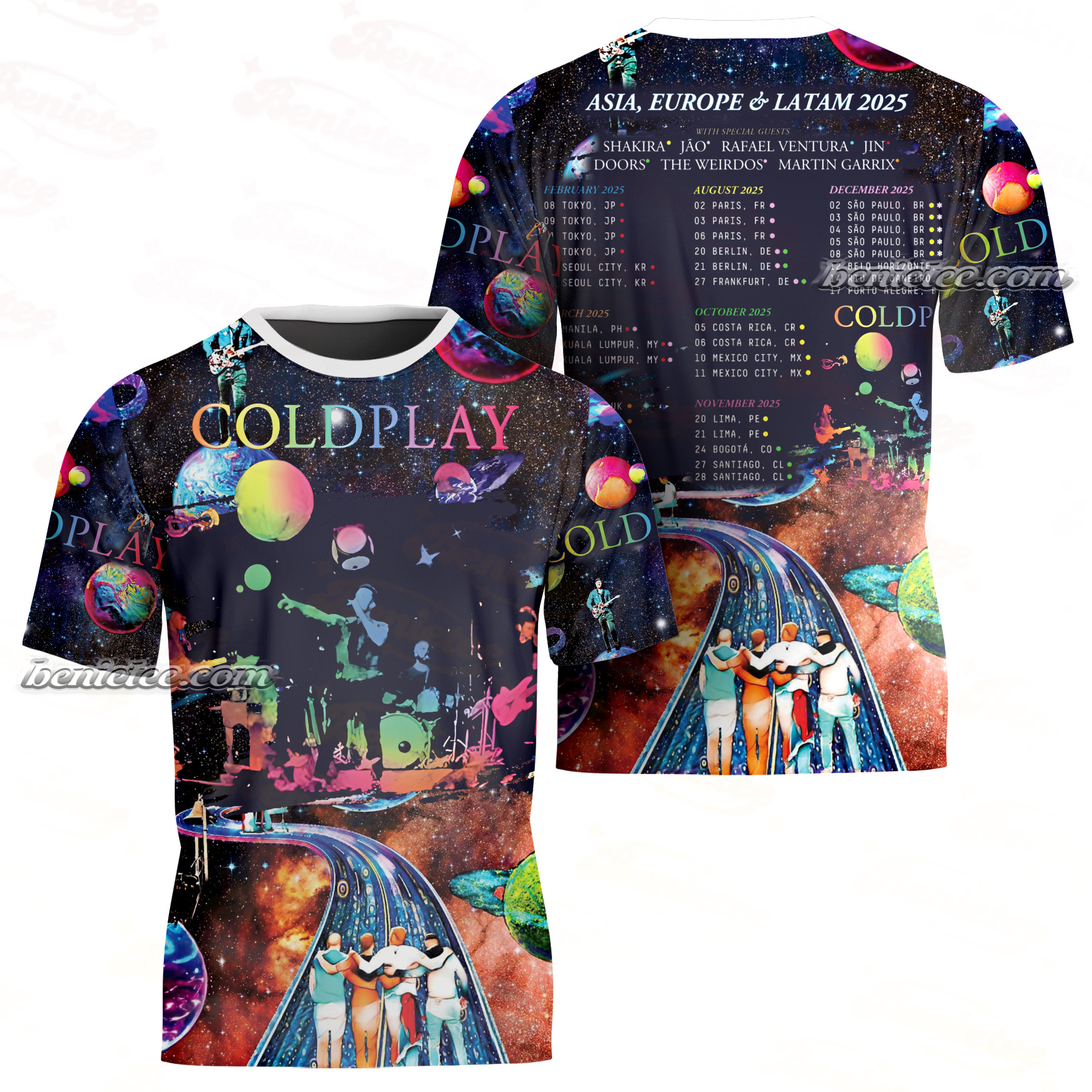 Vintage Coldplay T-Shirt 3D, Music of the Spheres Tour 2025 Shirt - Image 3