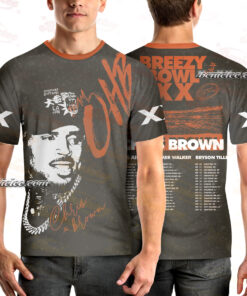 Alternative view of Chris Brown 11:11 Tour 2025 Shirt 3D, Chris Brown Breezy Bowl XX Tee