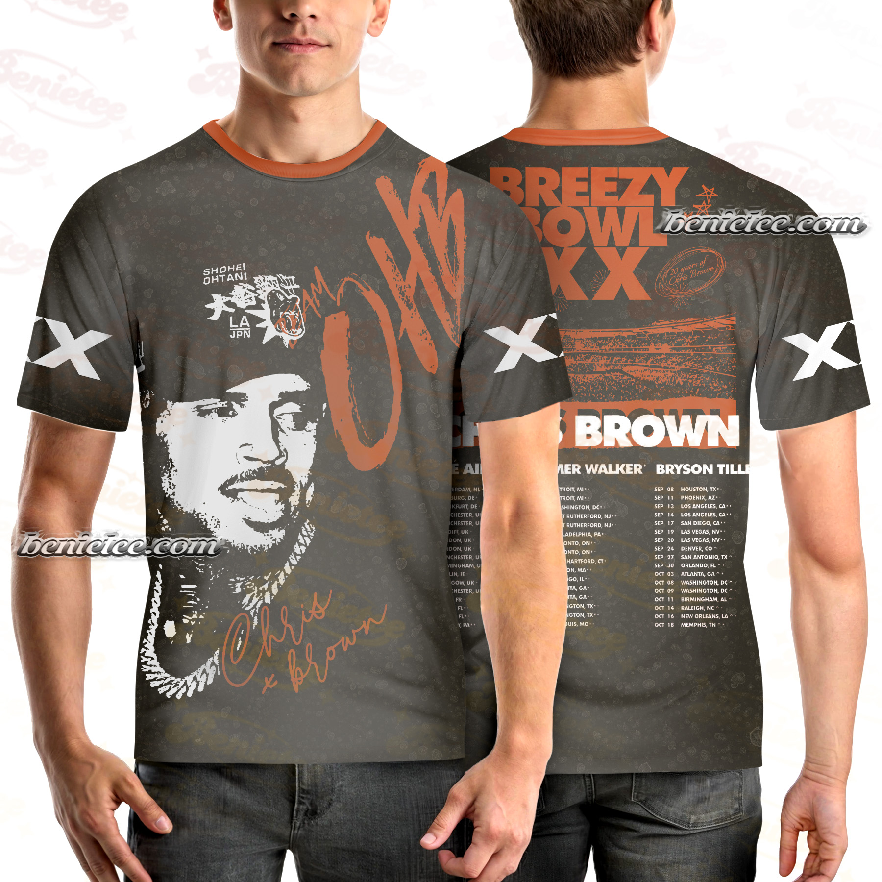 Chris Brown 11:11 Tour 2025 Shirt 3D, Chris Brown Breezy Bowl XX Tee - Image 2