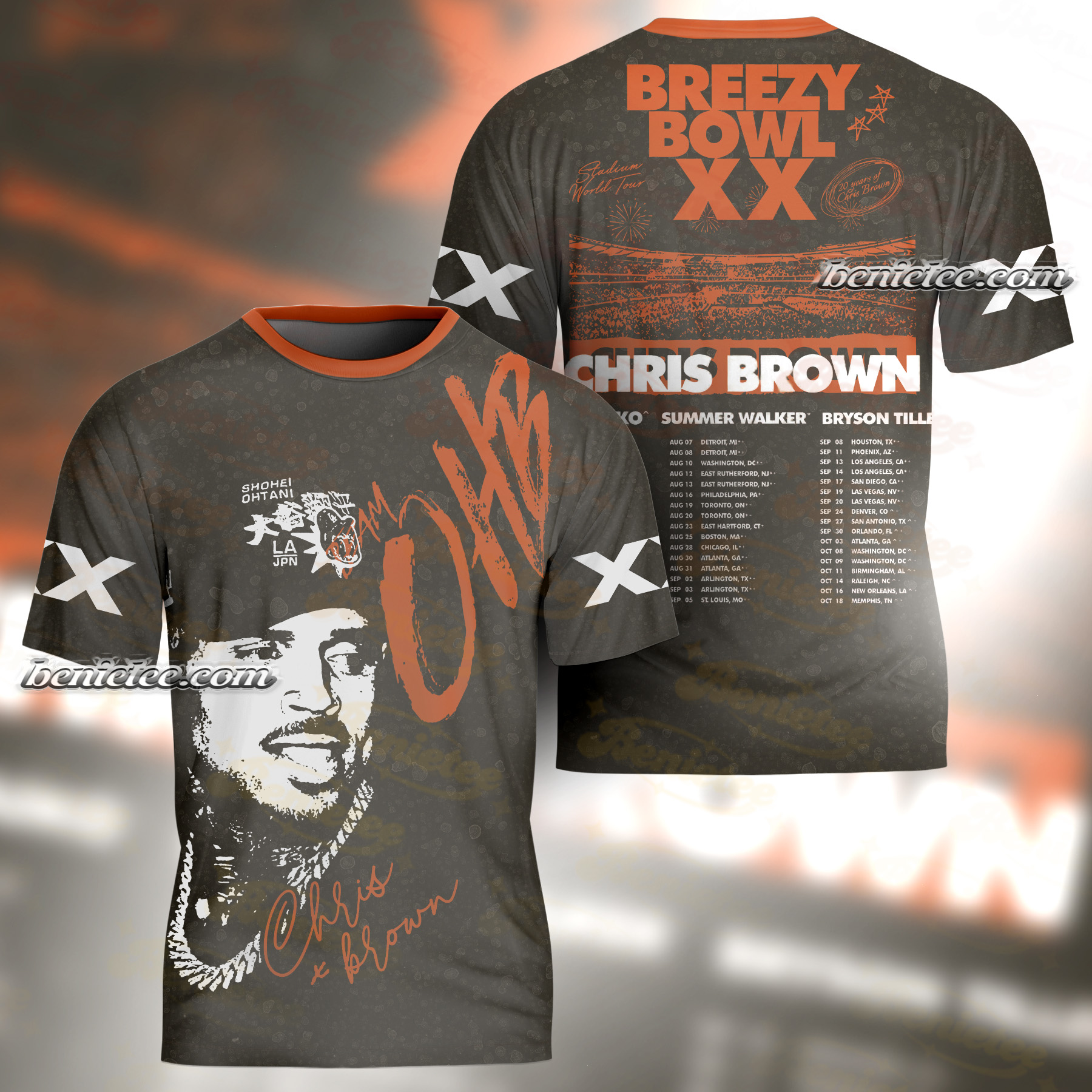 Chris Brown 11:11 Tour 2025 Shirt 3D, Chris Brown Breezy Bowl XX Tee