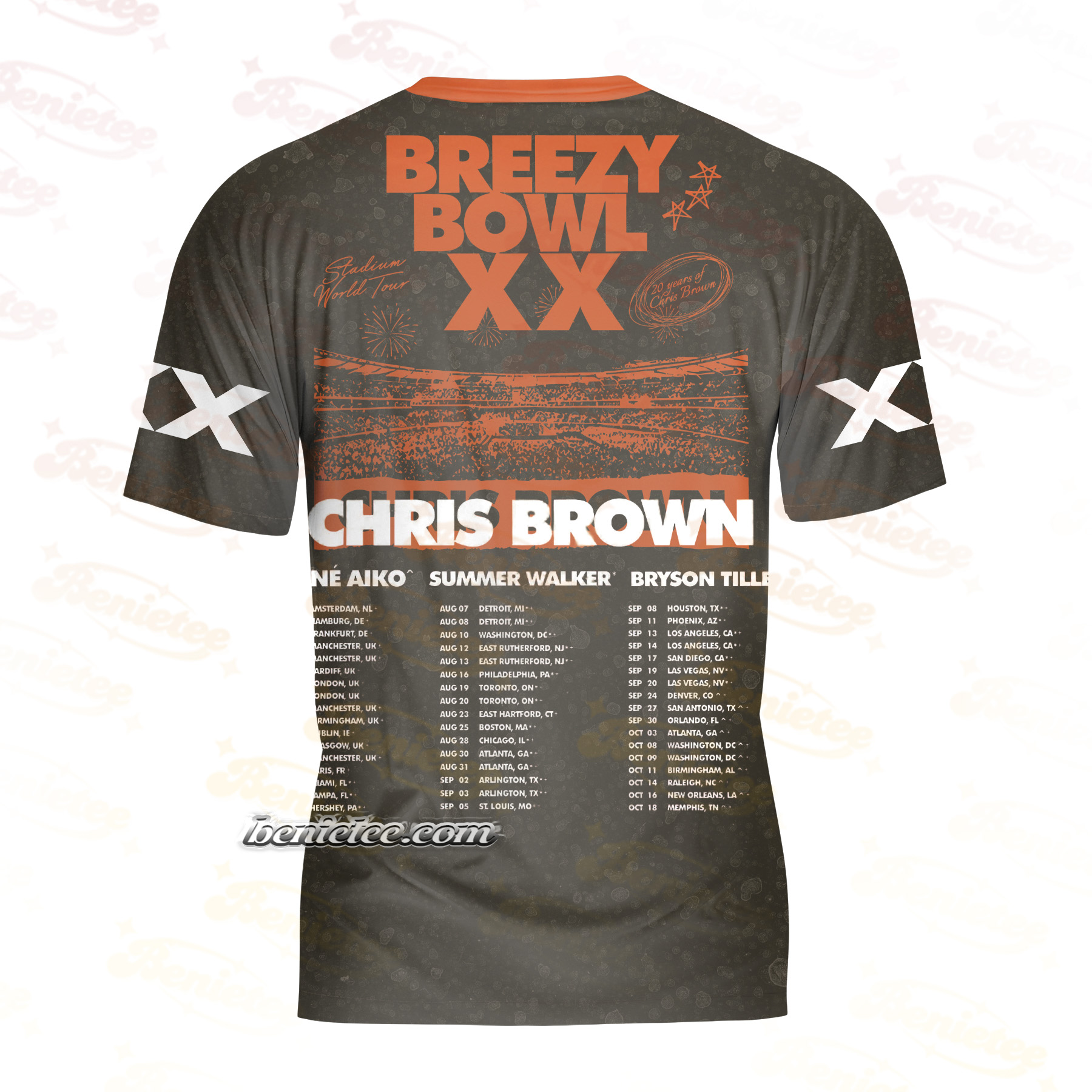 Chris Brown 11:11 Tour 2025 Shirt 3D, Chris Brown Breezy Bowl XX Tee - Image 5