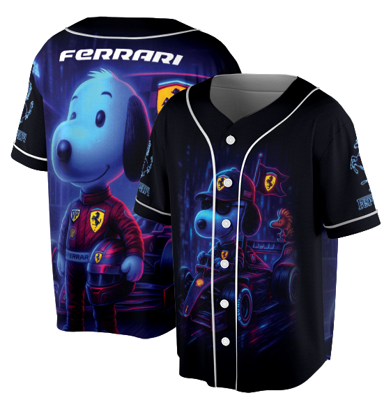Snoopy in a Ferrari Formula 1 car Jersey - Image 2