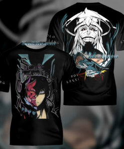 Solo Leveling T-Shirt 3D, Vintage Anime Hunter Tee