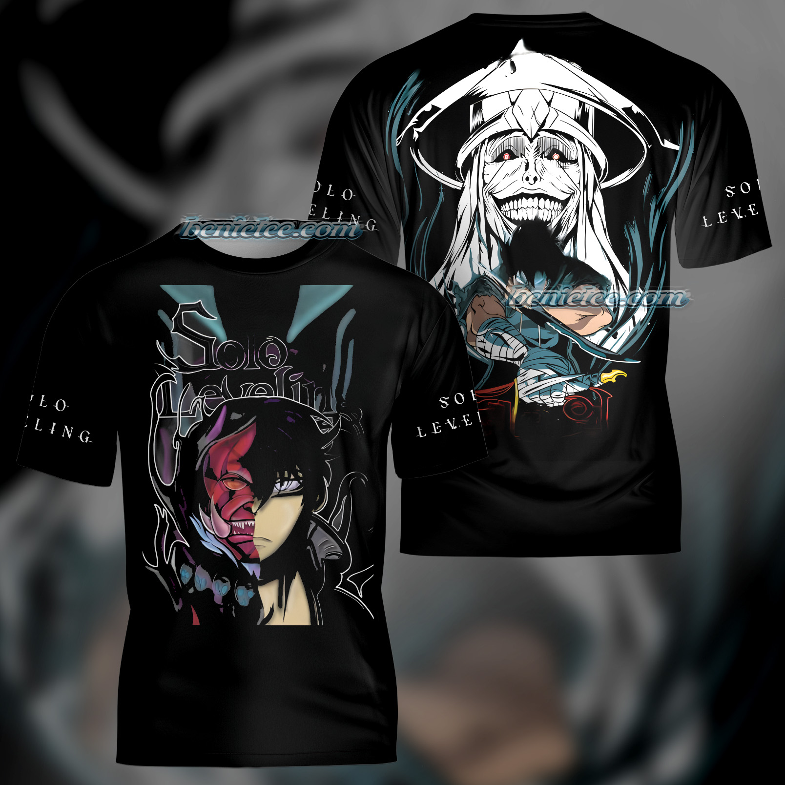 Solo Leveling T-Shirt 3D, Vintage Anime Hunter Tee