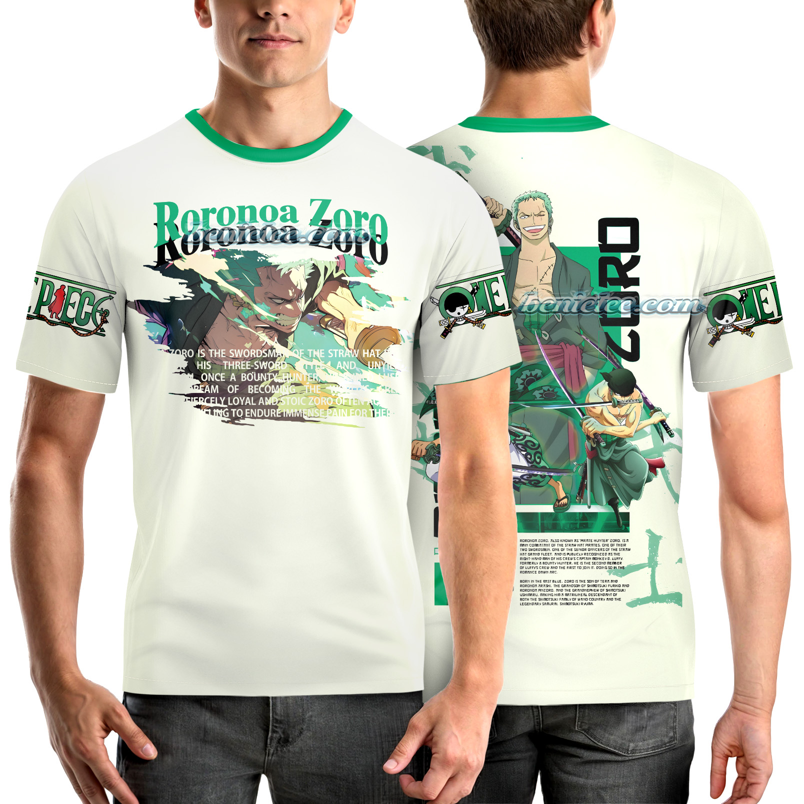 Zoro One Piece Anime Shirt 3D, Zoro Roronoa – Anime T-Shirt - Image 2