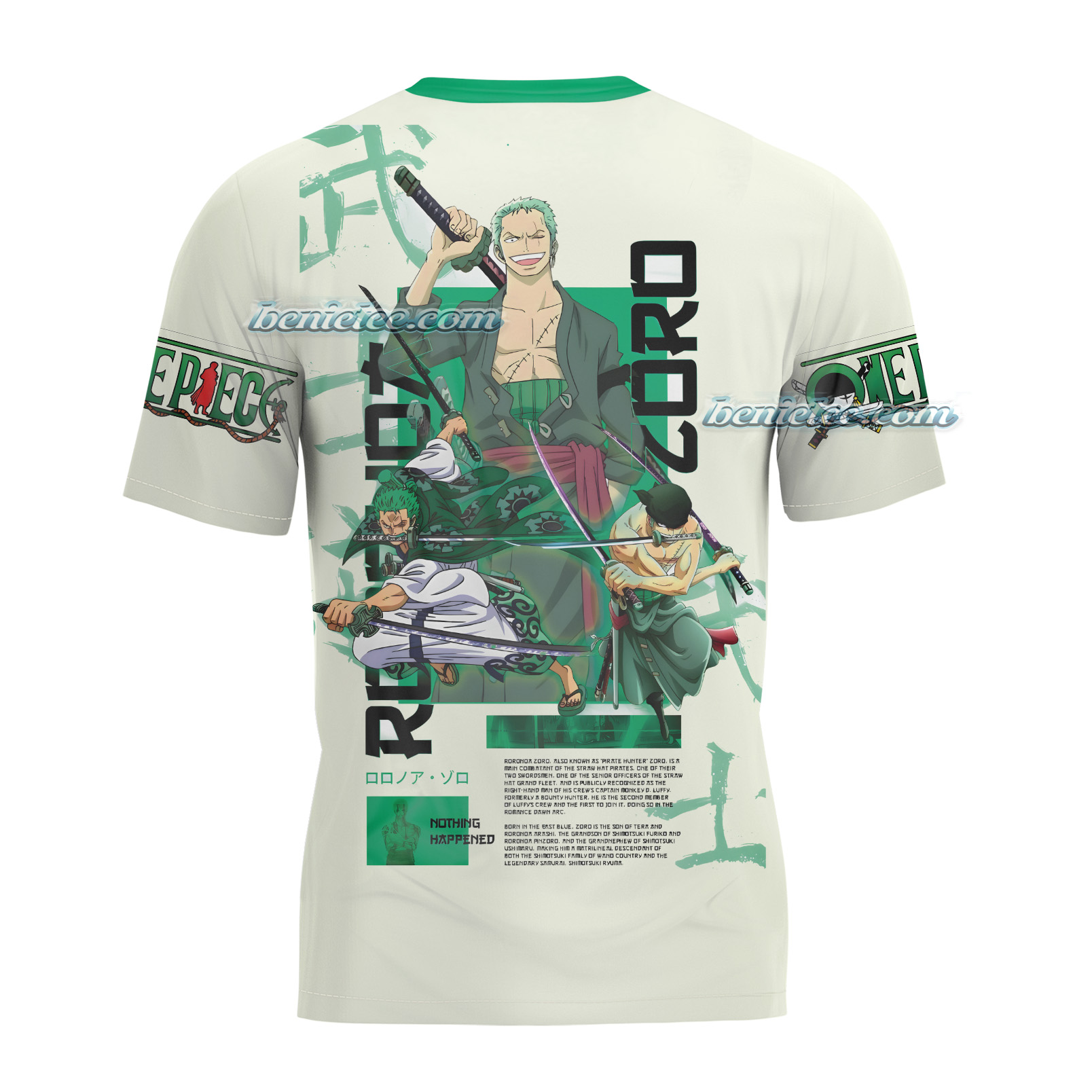 Zoro One Piece Anime Shirt 3D, Zoro Roronoa – Anime T-Shirt - Image 4