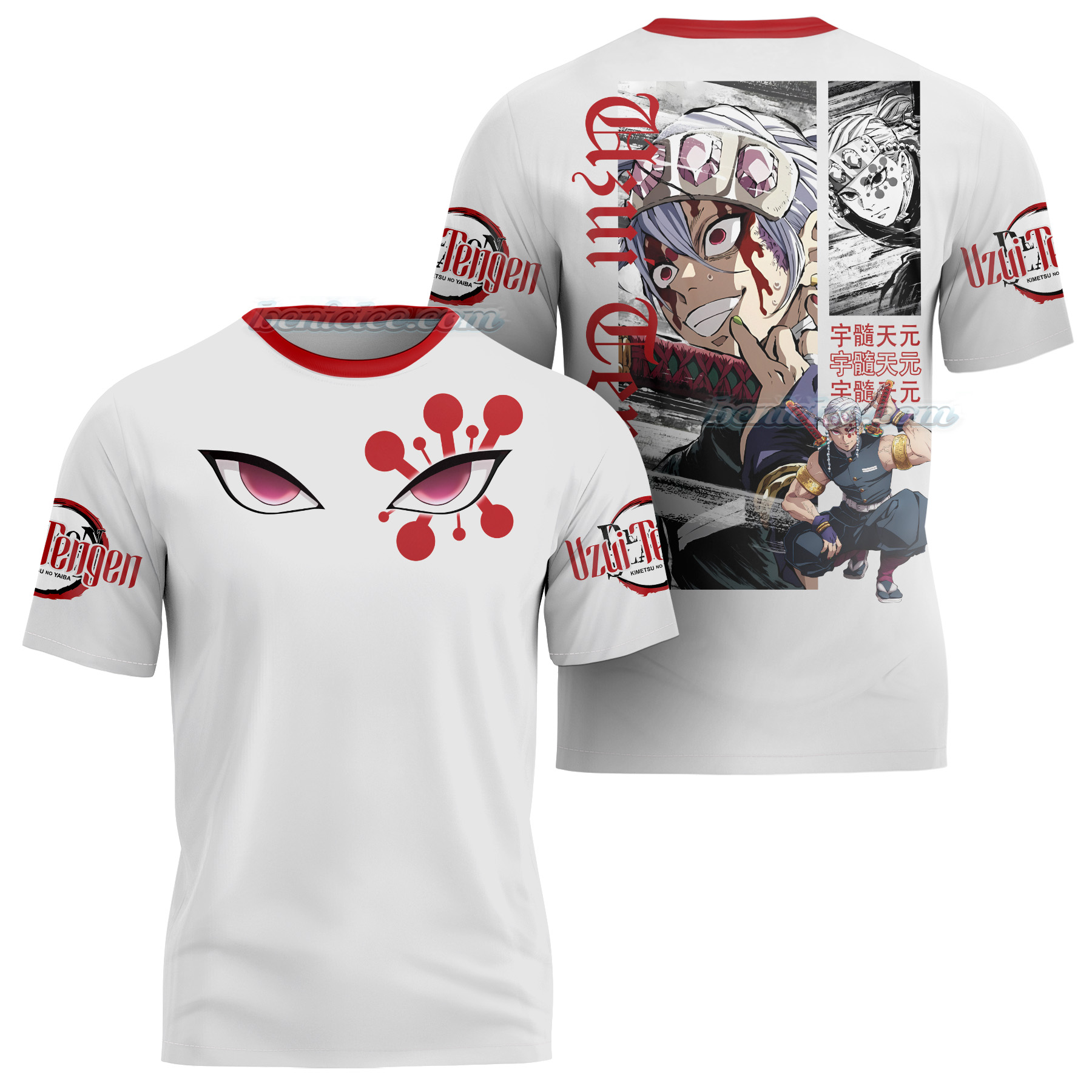 Demon Kokushibo Anime T-shirt 3D, Anime Manga Shirt - Image 3