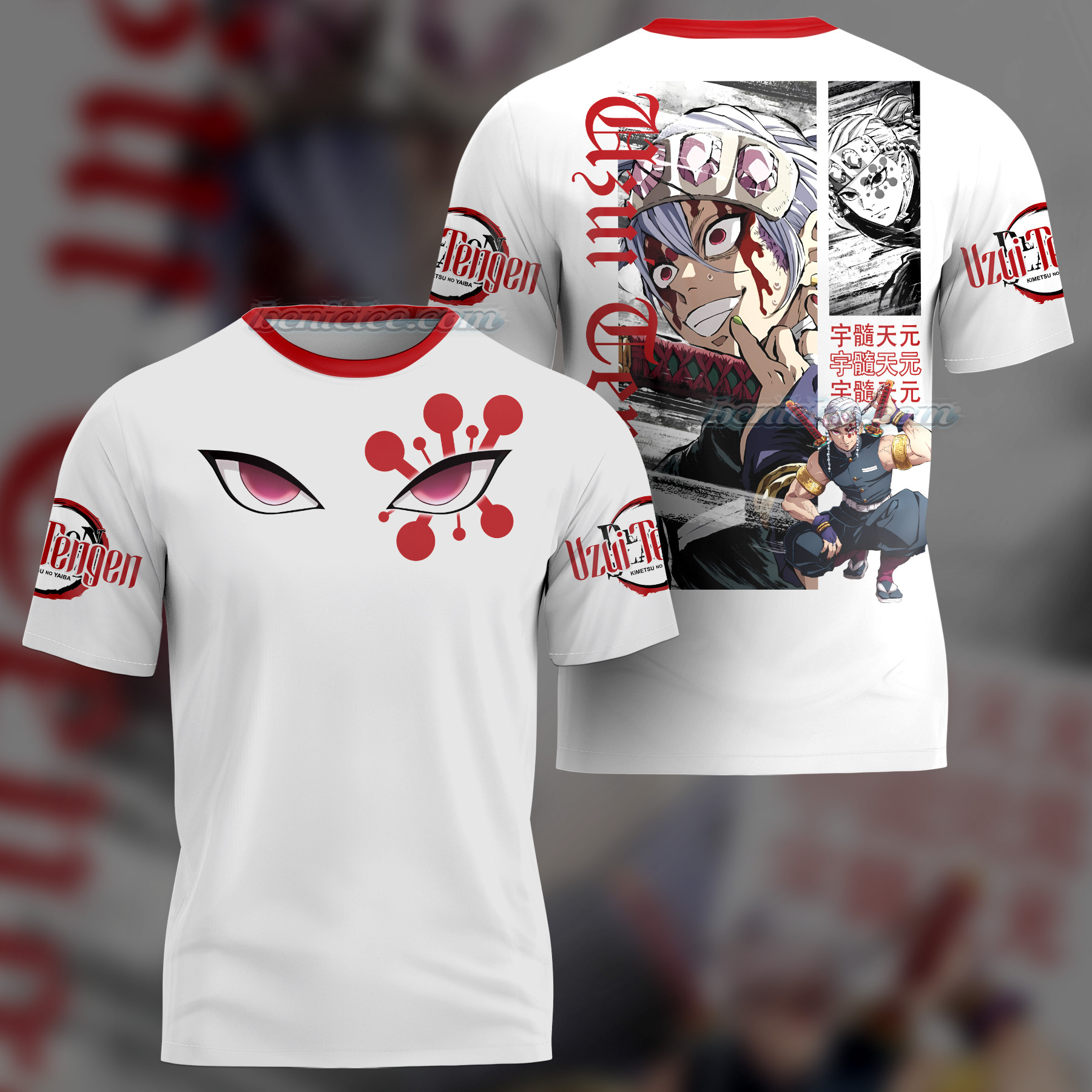 Demon Kokushibo Anime T-shirt 3D, Anime Manga Shirt
