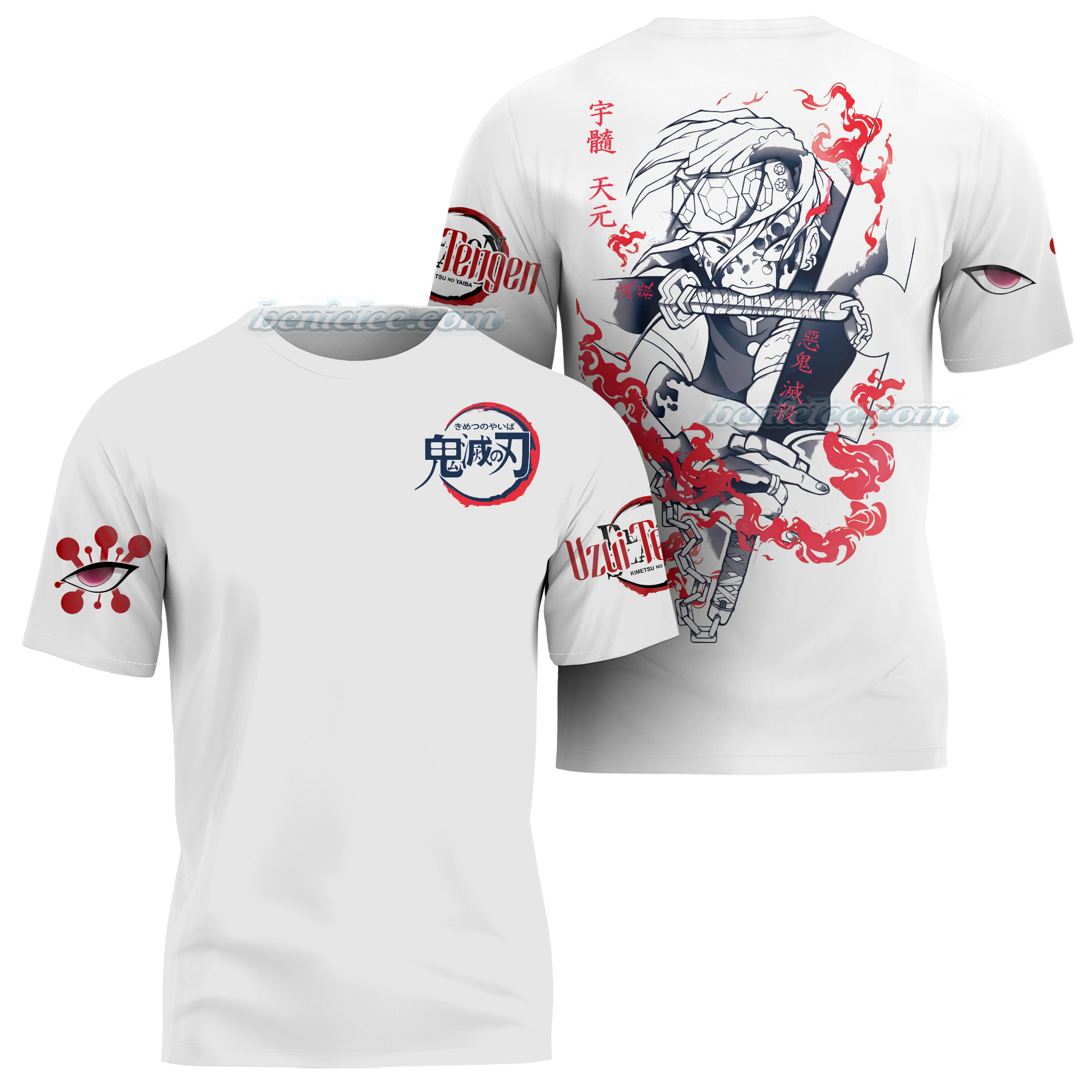 Demon Slayer Anime T Shirt 3D- Anime Manga Washed , Rengoku T Shirt - Image 3