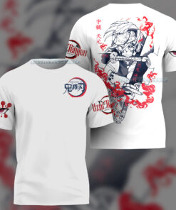 Demon Slayer Anime T Shirt 3D- Anime Manga Washed , Rengoku T Shirt