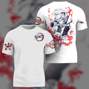 Demon Slayer Anime T Shirt 3D- Anime Manga Washed , Rengoku T Shirt