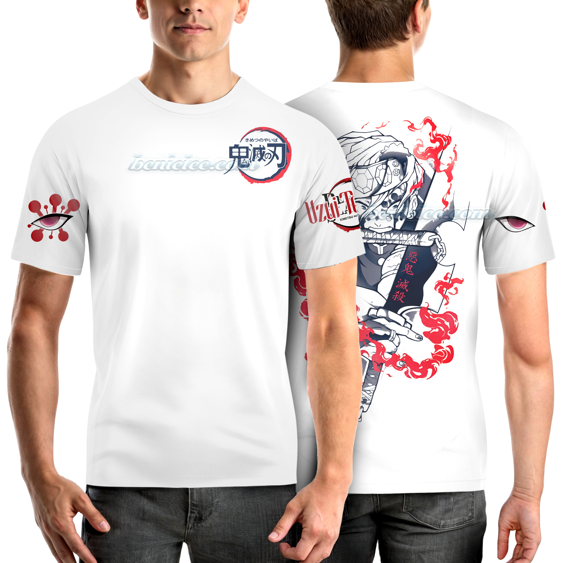 Demon Slayer Anime T Shirt 3D- Anime Manga Washed , Rengoku T Shirt - Image 2