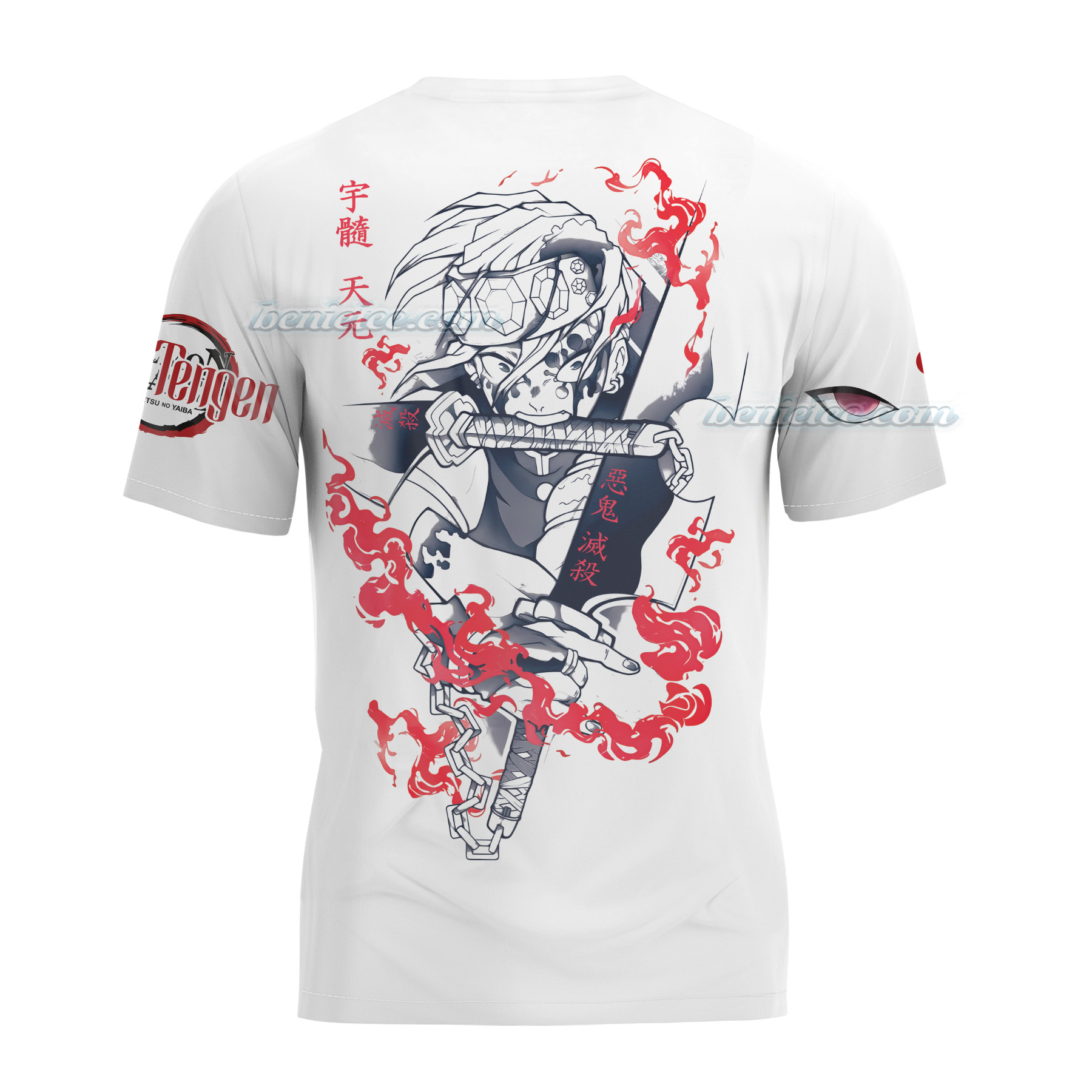 Demon Slayer Anime T Shirt 3D- Anime Manga Washed , Rengoku T Shirt - Image 4