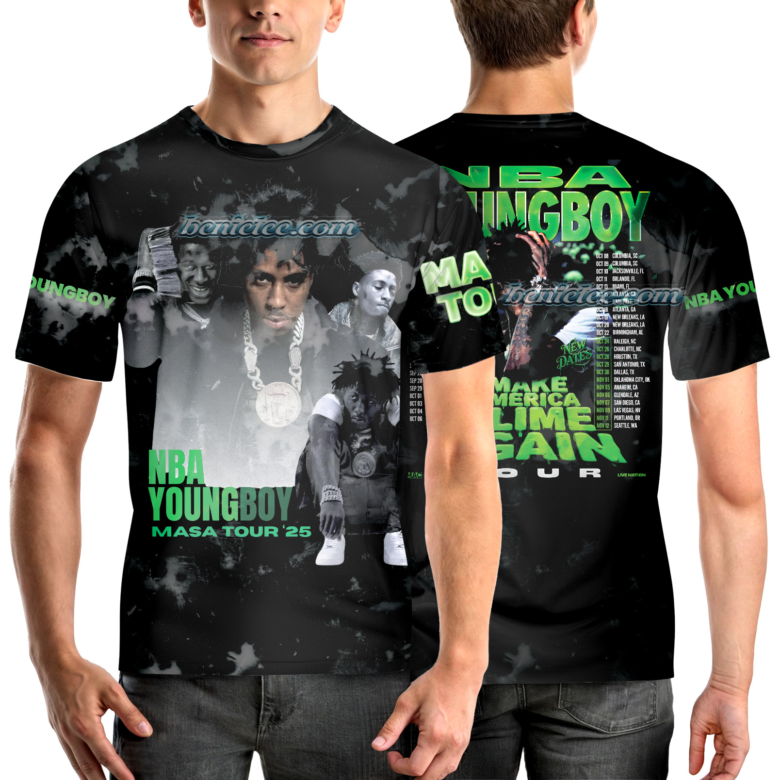NBA Youngboy Masa Tour 2025 TShirt 3D - Image 5