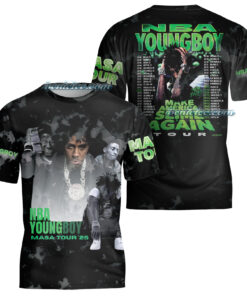 Alternative view of NBA Youngboy Masa Tour 2025 TShirt 3D