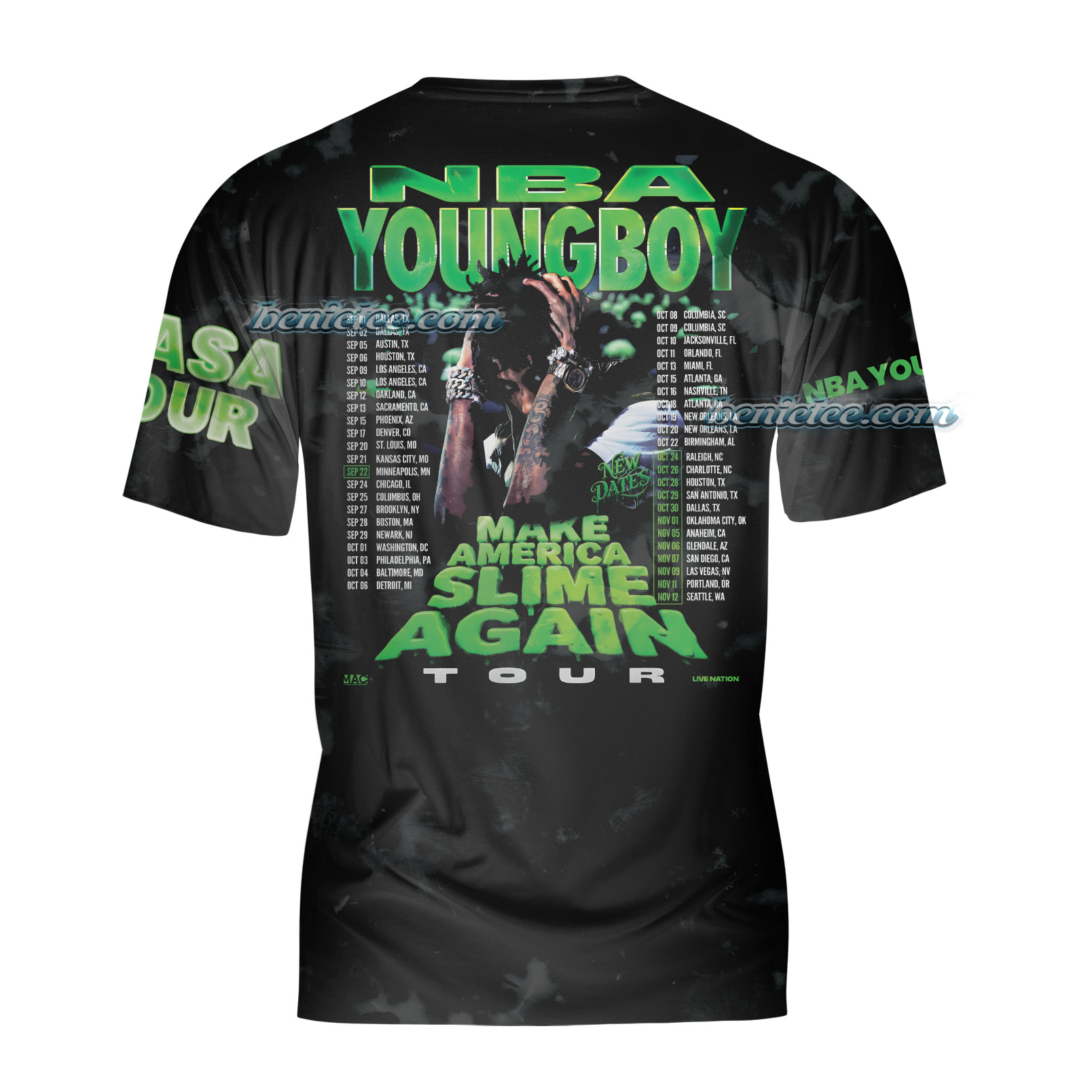 NBA Youngboy Masa Tour 2025 TShirt 3D - Image 4