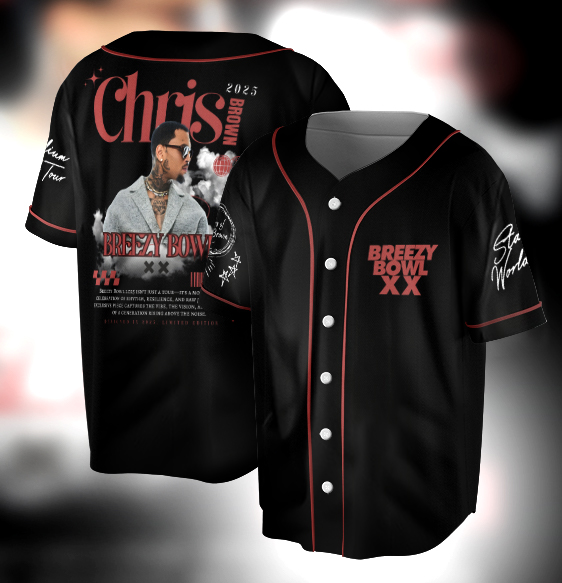 Vintage Chris Brown Breezy Bowl XX Tour 2025 Jersey