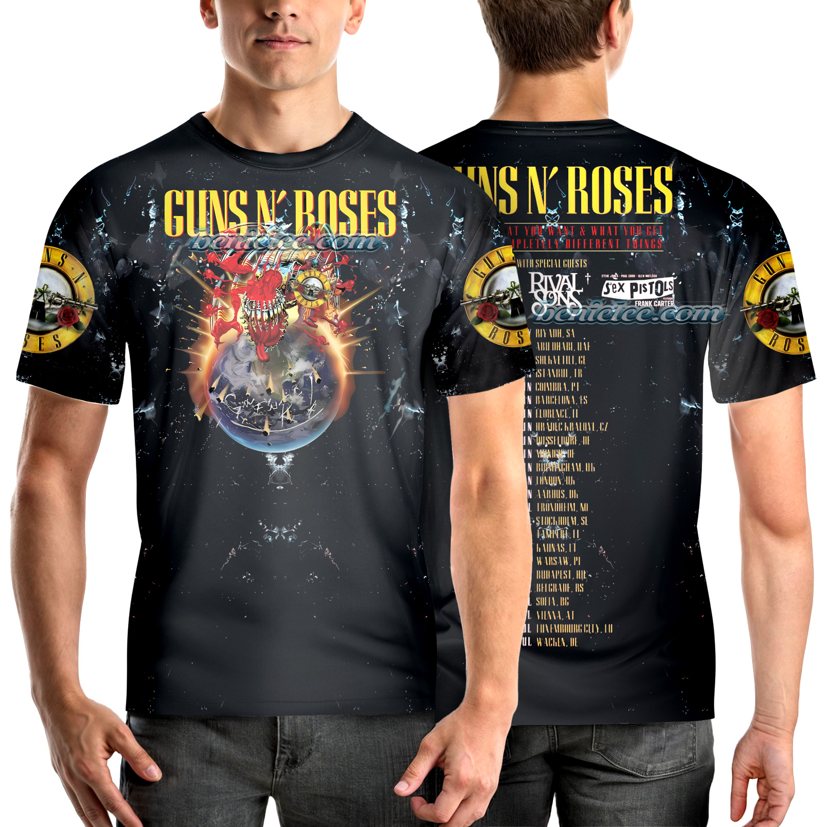Vintage 2000s Guns N Roses T-Shirt 3D - Image 2