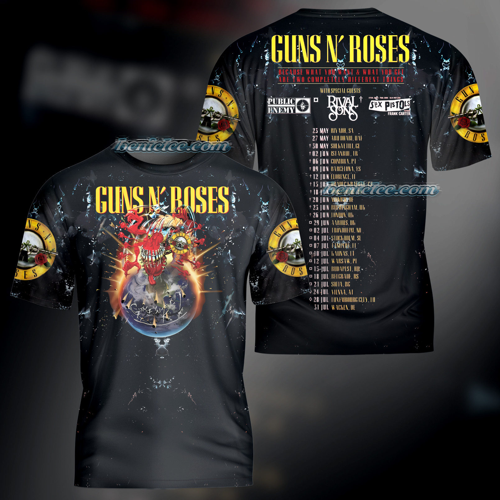 Vintage 2000s Guns N Roses T-Shirt 3D