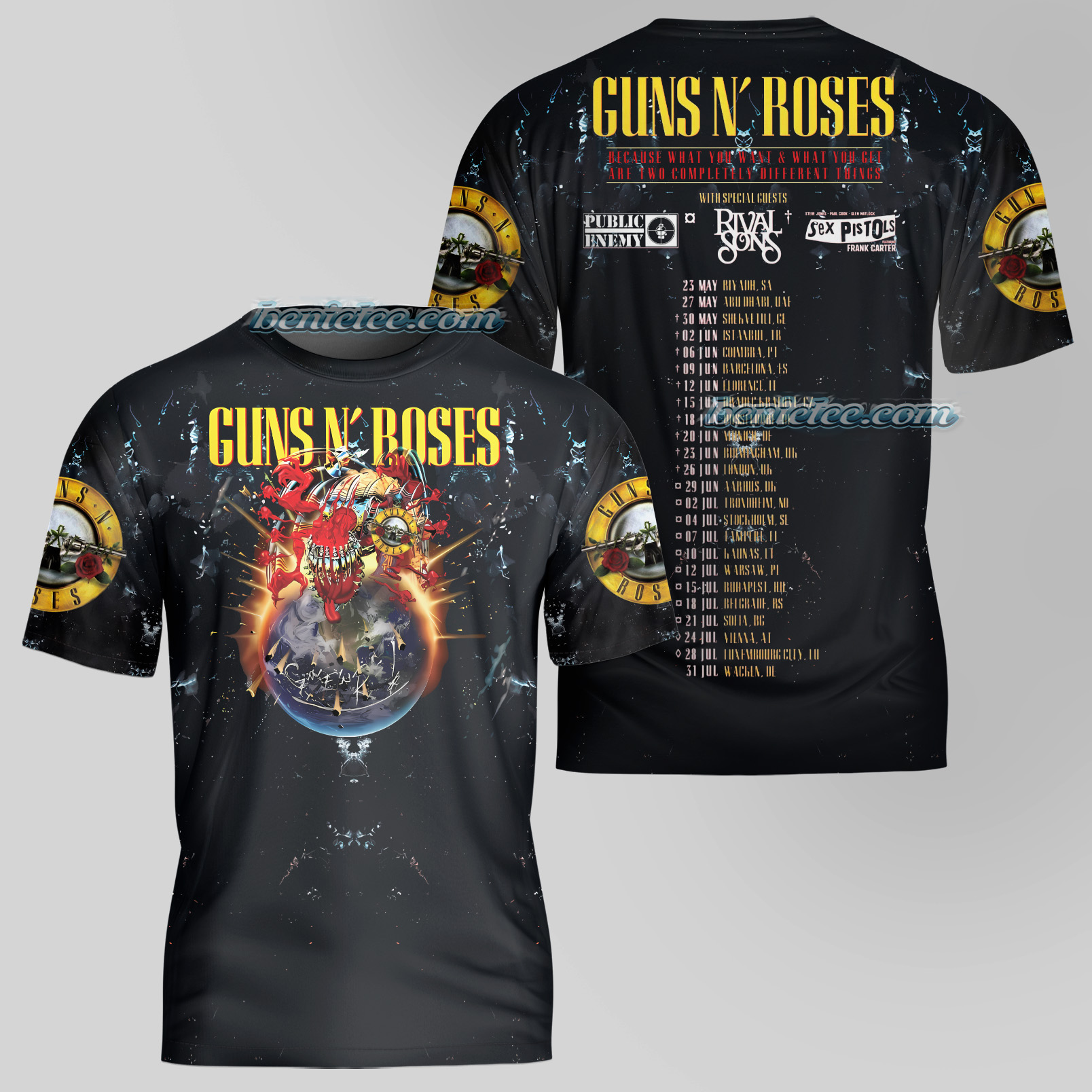 Vintage 2000s Guns N Roses T-Shirt 3D - Image 3