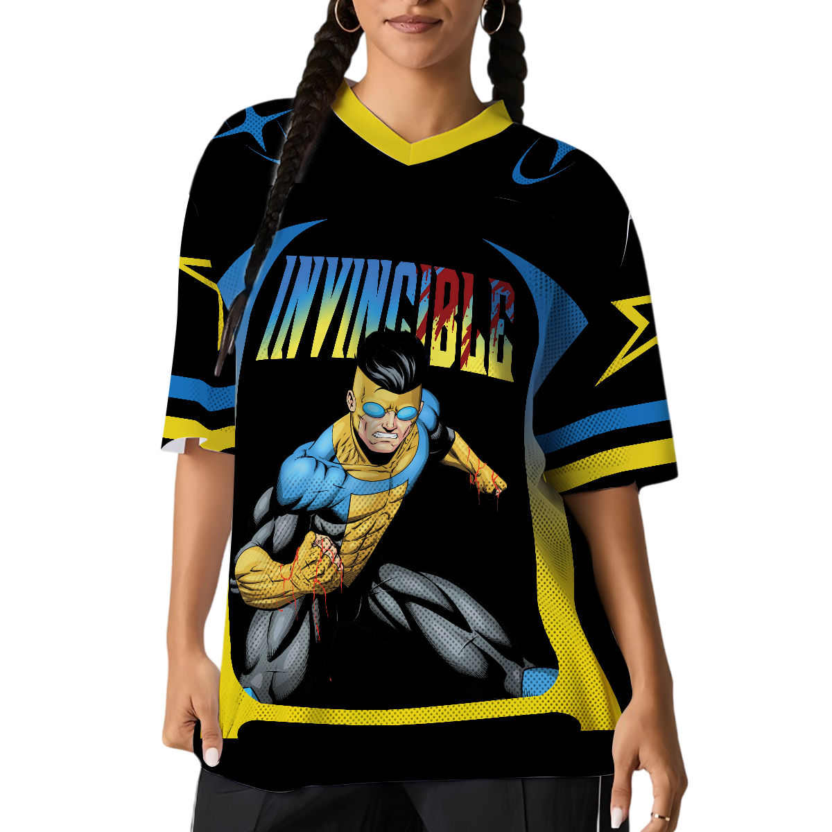 Invincible Who's Beast Cartoon Movie Football Jersey, Invincible Heros Football Jersey - Image 3