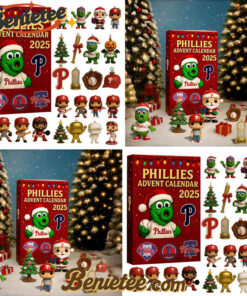 Philadelphia Phillies Advent Calendar 2025 142th Anniversary Christmas Gift, Christmas Idea, Christmas Countdown Advent Calendar Gift Box with 24 Acrylic Ornaments