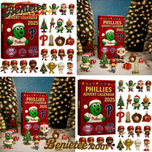 Philadelphia Phillies Advent Calendar 2025 142th Anniversary Christmas Gift, Christmas Idea, Christmas Countdown Advent Calendar Gift Box with 24 Acrylic Ornaments