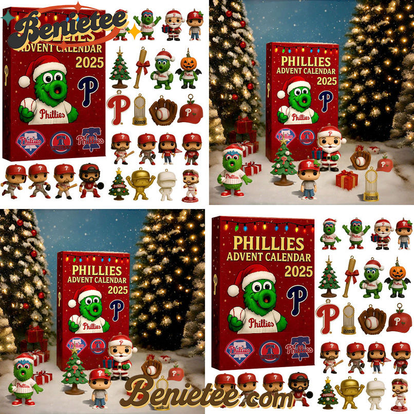 Philadelphia Phillies Advent Calendar 2025 142th Anniversary Christmas Gift, Christmas Idea, Christmas Countdown Advent Calendar Gift Box with 24 Acrylic Ornaments