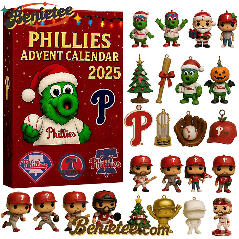Philadelphia Phillies Advent Calendar 2025 142th Anniversary Christmas Gift, Christmas Idea, Christmas Countdown Advent Calendar Gift Box with 24 Acrylic Ornaments - Image 2